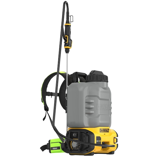 DEWALT backpack sprayer DCCS1100N-XJ, DCCS1100N. Photography product with tank and wand shown.