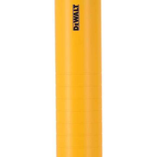 Yellow cylindrical DEWALT container with logo visible near the top, set against a white background.