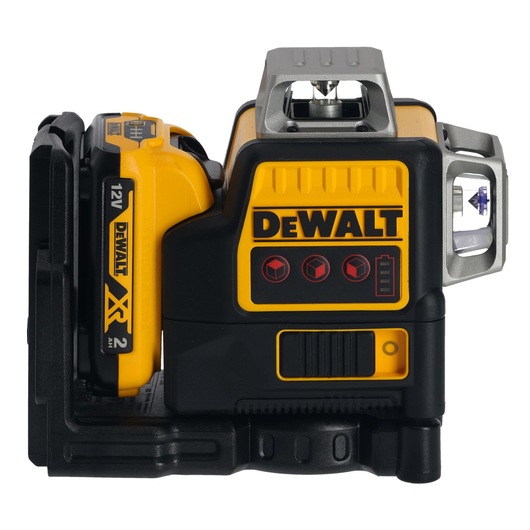 A black DEWALT-branded hard plastic carrying case with yellow accents and a sturdy handle, designed for holding and transporting tools or equipment.