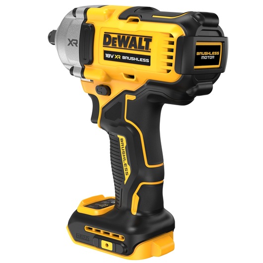 DEWALT DCF891N yellow and black cordless impact wrench with 18V XR brushless motor, no battery attached.