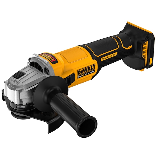 DEWALT cordless grinder, DCG407NT and DCG407N-XJ, photography category, yellow-black tool shown.