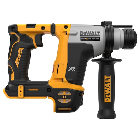DEWALT DCH172N XR 18V cordless rotary hammer drill with side handle, black and yellow design.