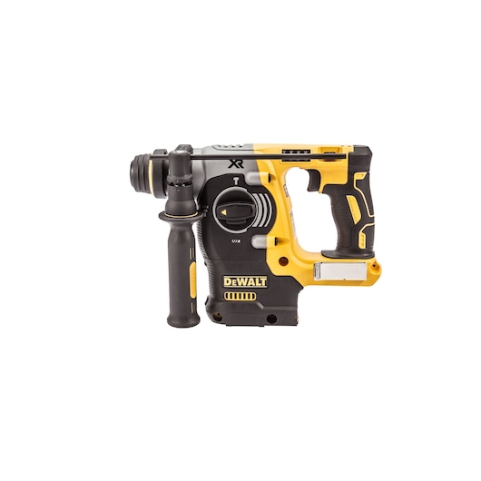 A DEWALT cordless rotary hammer drill with a side handle, black and yellow in color, model DCH273N, shown on a white background.