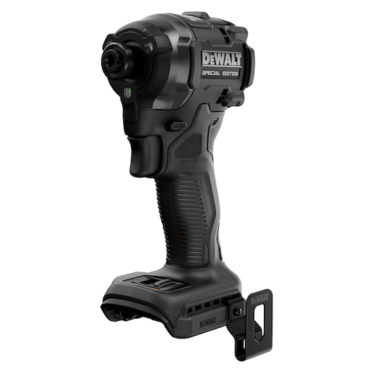 Black DEWALT Special Edition cordless impact driver shown without battery or bit attached.