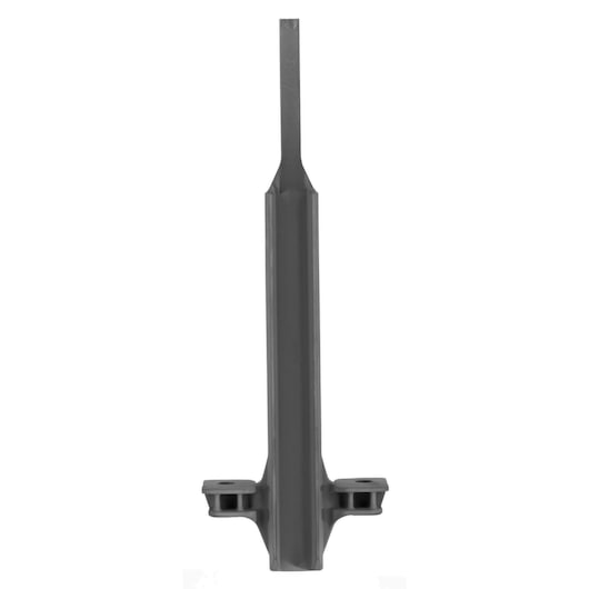 Metal tool accessory with a flat blade and mounting holes, shown upright against a white background.