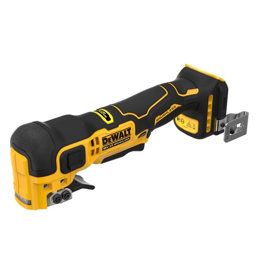 DEWALT cordless oscillating multi-tool with yellow and black body, brushless, 18V, tool-only configuration.