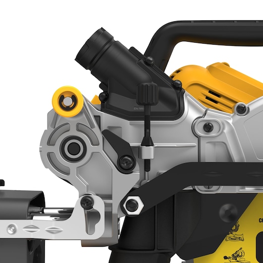 Close-up of DEWALT DCS781N power tool, showing detailed part and handle.