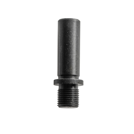 A black metal threaded adapter pin, shown vertically on a white background. The bottom part is threaded, and the top part is smooth.