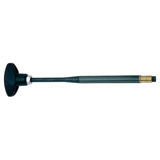 A DEWALT extension rod for photography equipment, featuring a threaded end and a black knob.