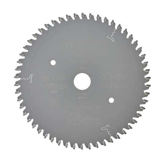 DEWALT DT1088 circular saw blade with 54 teeth for wood and aluminum cutting.