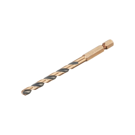 A DEWALT metal drill bit with a hex shank, shown against a white background.