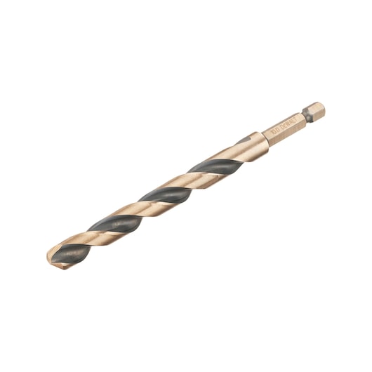 A DEWALT DT20616 metal drill bit with a hex shank, shown against a white background.