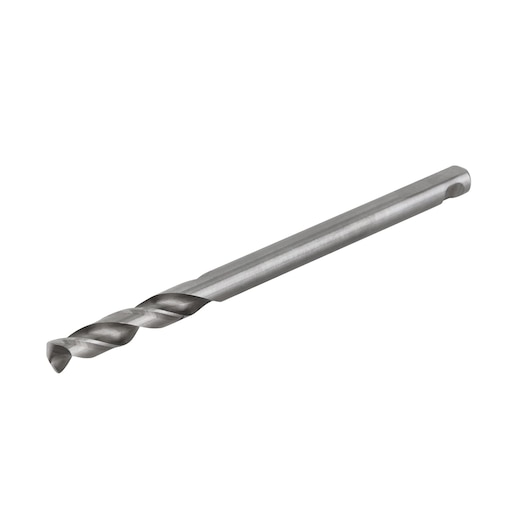 A single metal drill bit with a spiral tip is shown against a plain white background.