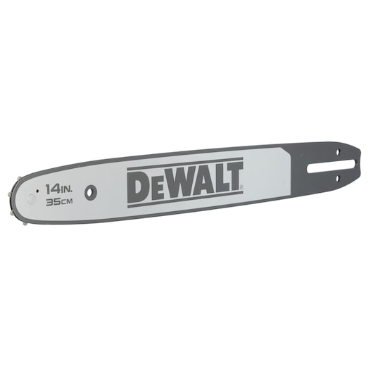 DEWALT 14 inch (35 cm) chainsaw bar, metal, with logo printed on side, model DT20691.