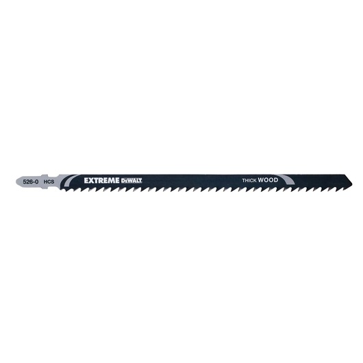 DEWALT DT2167 jigsaw blade for thick wood, black with sharp teeth and Extreme branding.