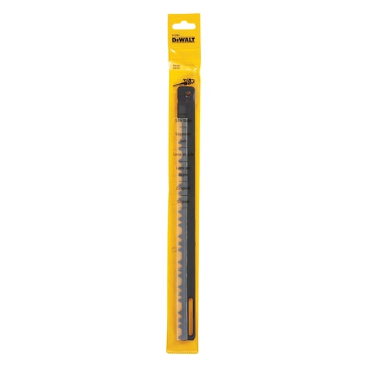DEWALT DT2961 saw blade in yellow packaging, suitable for use with saws in woodworking or construction.