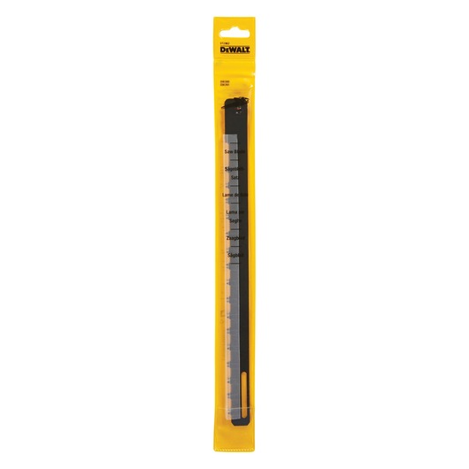 DEWALT DT2962 saw blade in yellow packaging, displayed vertically against a white background.