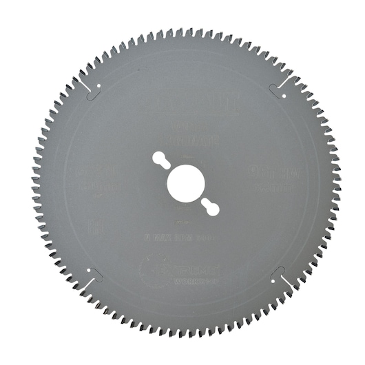 DEWALT DT4282 circular saw blade for wood, laminate and workshop use, with many sharp teeth.