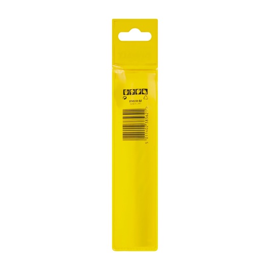 Back view of a DEWALT DT4510 product in yellow retail packaging with a barcode, recycling symbol, and safety pictograms near the top.