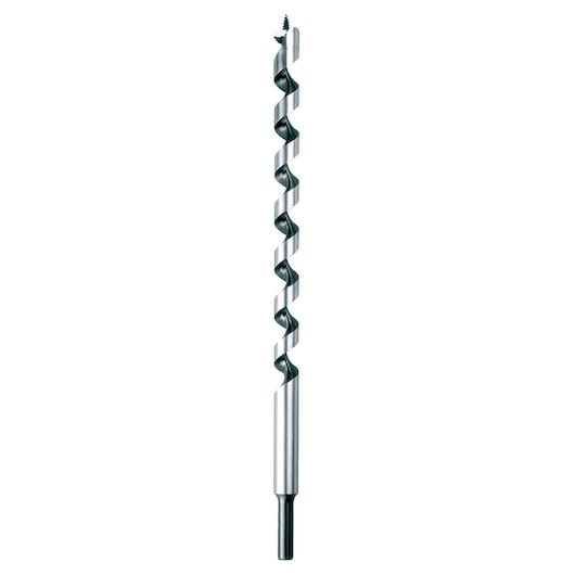 A single DEWALT auger drill bit with a spiral design and a threaded tip, shown vertically against a white background.