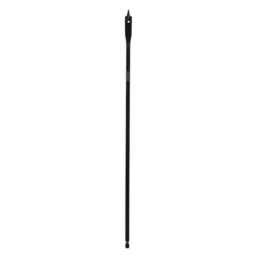 DEWALT DT4784 extra-long flat wood drill bit, black, shown upright on a white background.