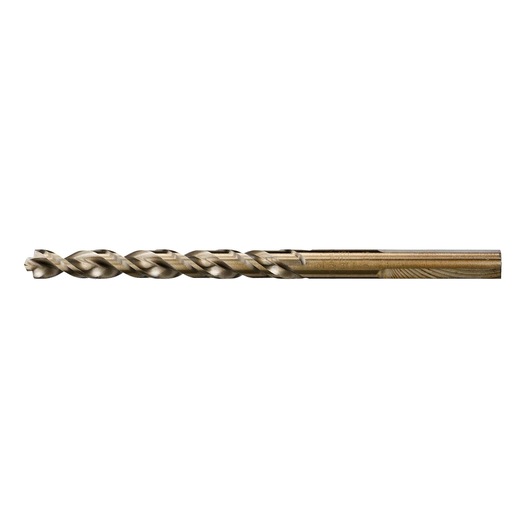 Metal drill bit with spiral flutes, shown on a white background.