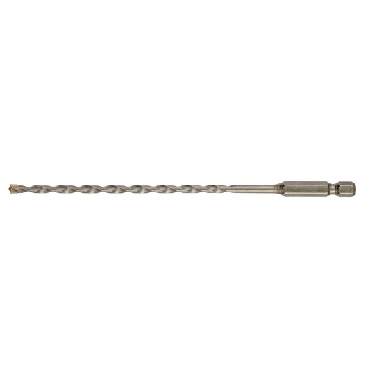A DEWALT hex shank masonry drill bit with a twisted design, shown against a white background.