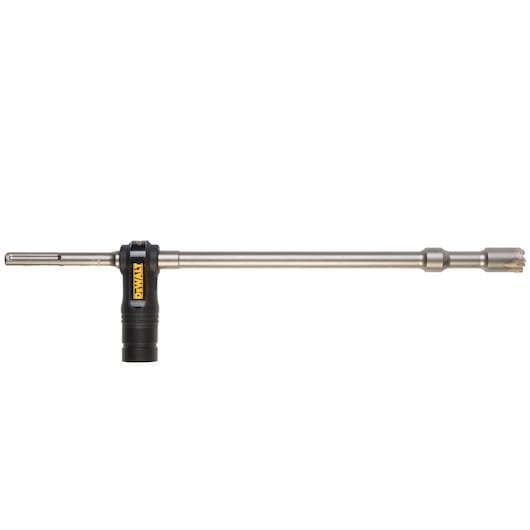 DEWALT DT60235 long metal drill bit with a black attachment. Suitable for construction and heavy-duty drilling.