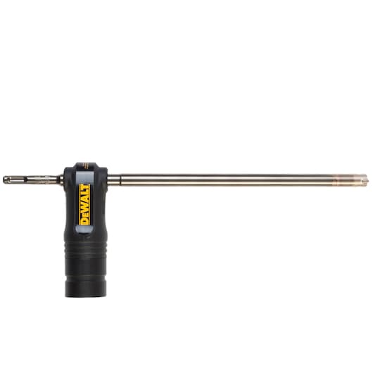 DEWALT long metal drill bit with black and yellow handle attachment, shown on white background.