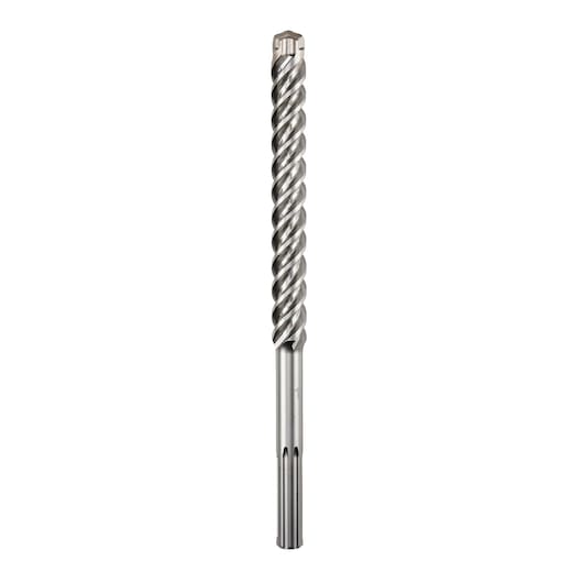 A single metal masonry drill bit with a spiral flute design, shown on a white background.