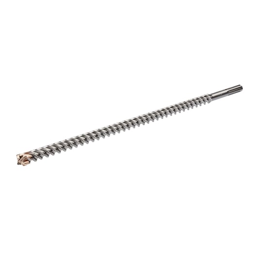 A single DEWALT branded SDS-max drill bit with a spiral design and carbide tip, placed on a white background.