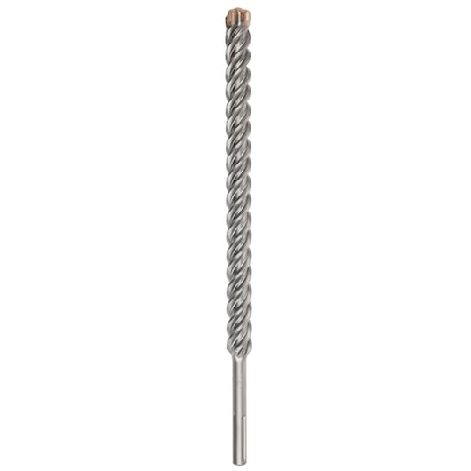 A DEWALT SDS-Plus masonry drill bit with twisted shaft and carbide tip against white background.