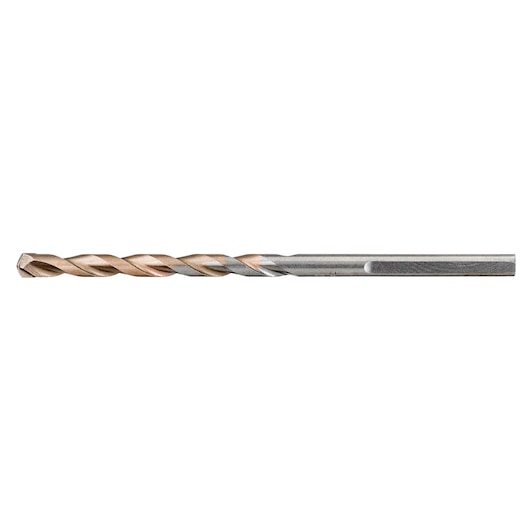 A single DEWALT metal twist drill bit with a straight shank, shown on a white background.