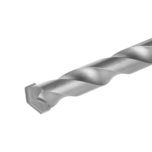 Close-up of a DEWALT DT6564 masonry drill bit with a spiral body and chisel tip on white background.
