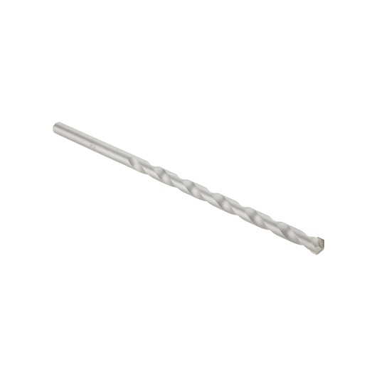 Silver DEWALT drill bit with a spiral design, shown on a white background.