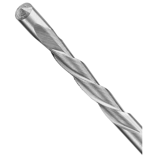 Close-up of a DEWALT DT6620 metal drill bit with spiral flutes, photographed on a white background.