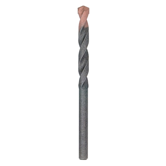 A single masonry drill bit with a carbide tip designed for use with power drills, shown upright against a white background.