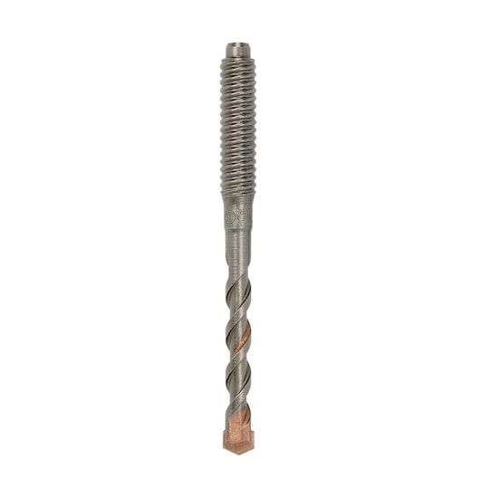 A single metal masonry drill bit with a spiral design and a carbide tip, shown against a white background.