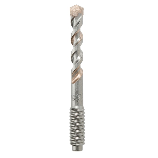 DEWALT DT6785 masonry drill bit with spiral flutes and threaded shank on a white background.