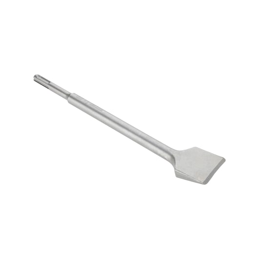 Metal SDS chisel blade tool shown on white background, suitable for demolition and surface removal.