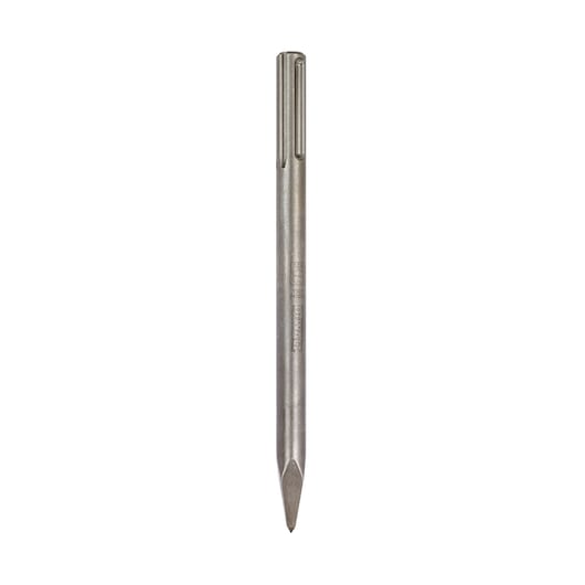 A DEWALT pointed SDS chisel, made of metal, used for masonry or demolition work.