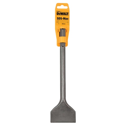 DEWALT SDS-Max chisel DT6825, flat wide blade, 300mm length, in yellow packaging, tool accessory.