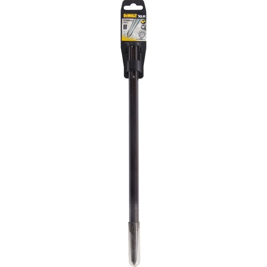 DEWALT DT6889 chisel bit for power tools, long metal shaft with pointed end, packaged upright.
