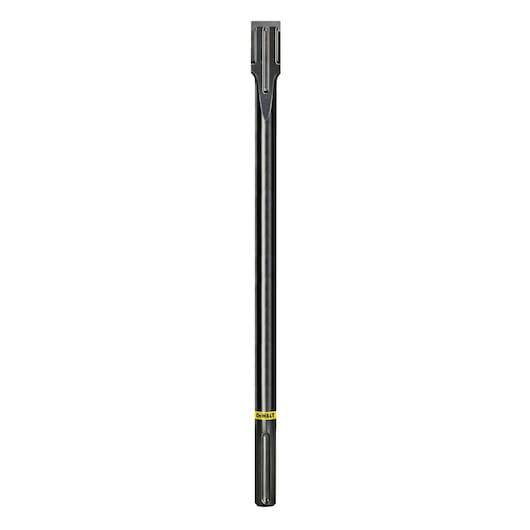 DEWALT DT6979 flat chisel for SDS-MAX drills, black steel, with yellow DEWALT label near base.