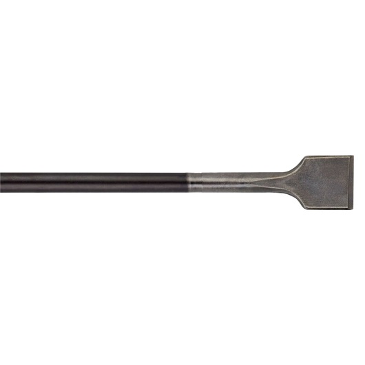 Metal flat chisel tool with a wide blade and long shaft, designed for demolition or masonry work.