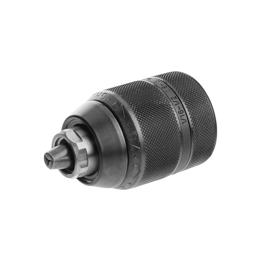 DEWALT DT7043 keyless drill chuck with textured grip, shown in close-up against a white background.