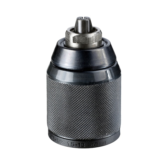 DEWALT DT7045 metal drill chuck with knurled grip, used for securing drill bits.