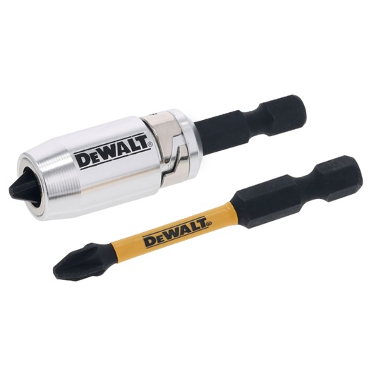 DEWALT DT70536T screw driving set with a magnetic bit holder and a yellow screwdriver bit.