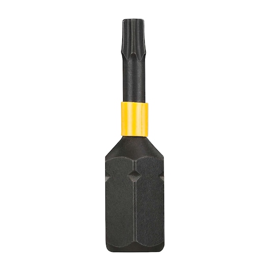 DEWALT DT70574T impact screwdriver bit with a yellow collar, shown against a white background.