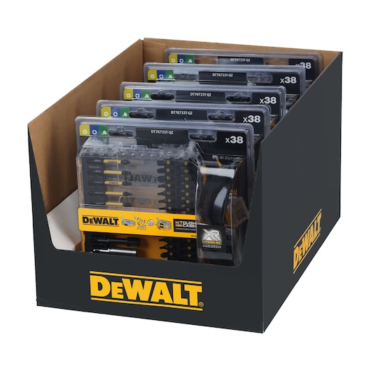 DEWALT DT70733T drill bit sets in retail display box, each pack contains 38 pieces.